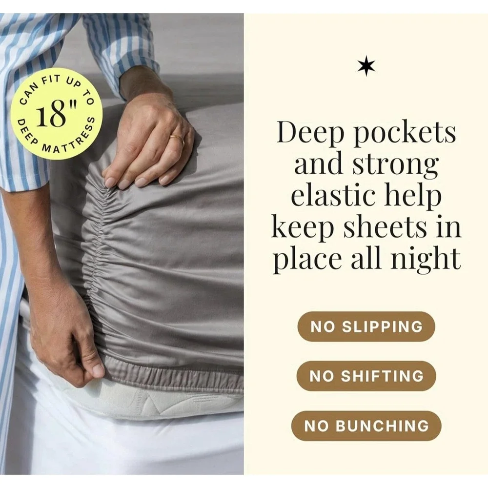 NEW Miracle Made Sheet Set Queen Luxe Self-Cooling Self-Cleaning  - Grey